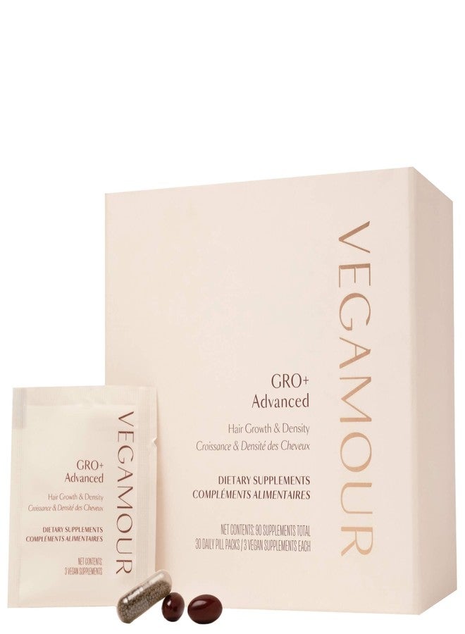 VEGAMOUR GRO+ Advanced Hair Growth Supplements - Boosts Hair Growth & Density - 30 Pill Packs/Box - Image 1